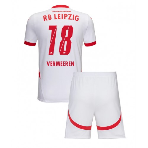 Fotballdrakt Barn RB Leipzig Arthur Vermeeren #18 Hjemmedraktsett 2024-25 Kortermet (+ Korte bukser)